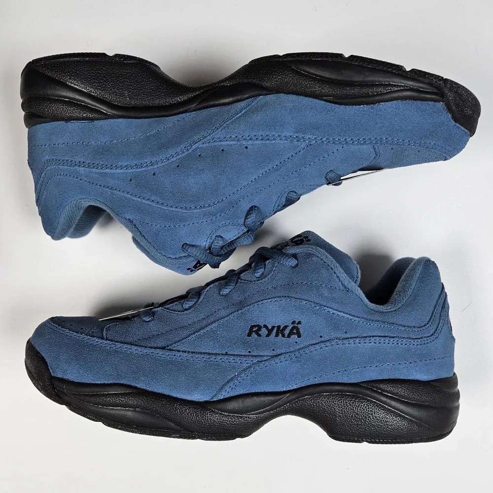 Ryka Walking Catalyst Suede Blue Lace‎ Up Hiking Sneakers Shoes Sz 7 M Nitracel